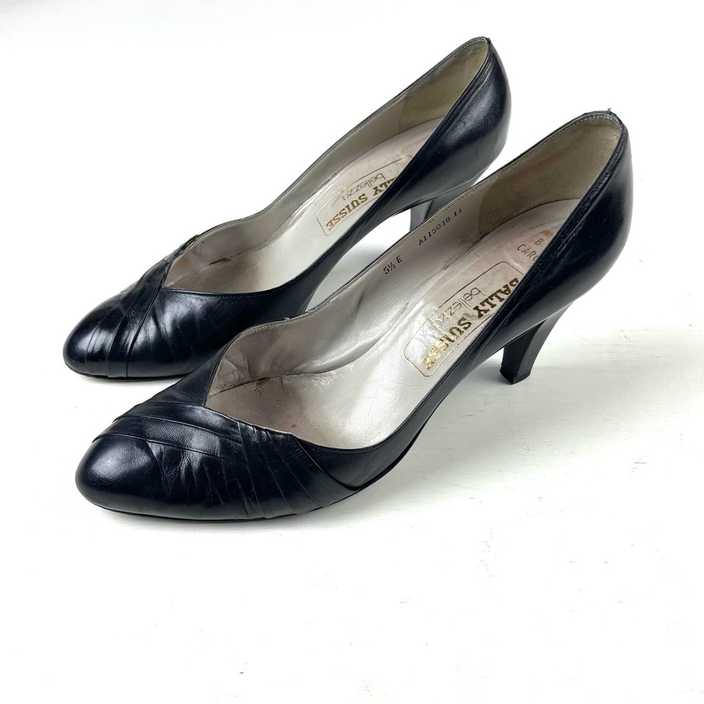 Bally Suisse Caroline Women’s Black Leather High Heels Size 36 US 5.5